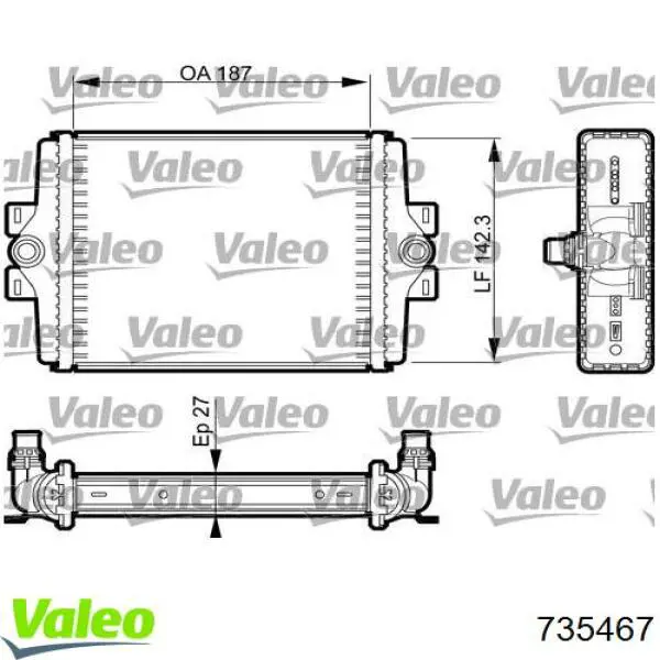 Купити 735467 VALEO Радіатор охолодження, додатковий
