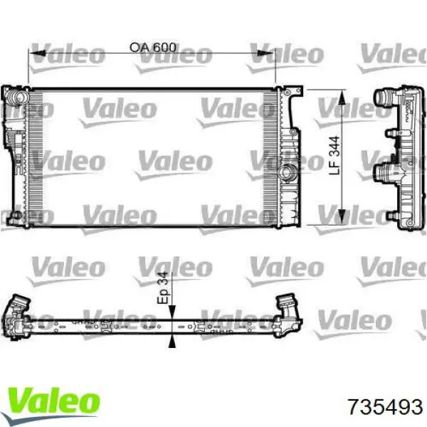 Купити 735493 VALEO Радіатор двигуна