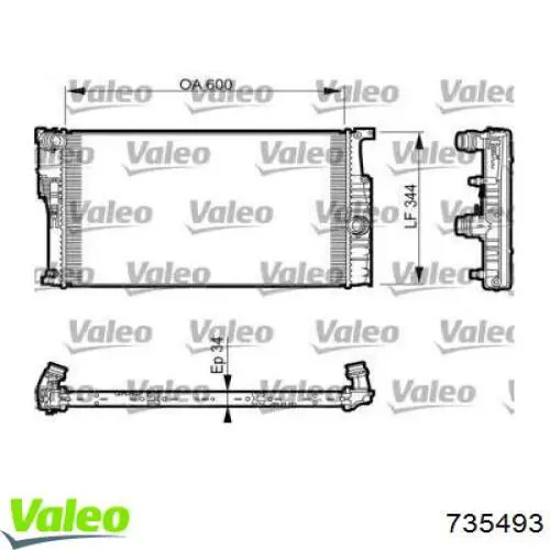 735493 VALEO Радіатор охолодження двигуна