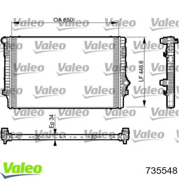 735548 VALEO Радіатор охолодження двигуна
