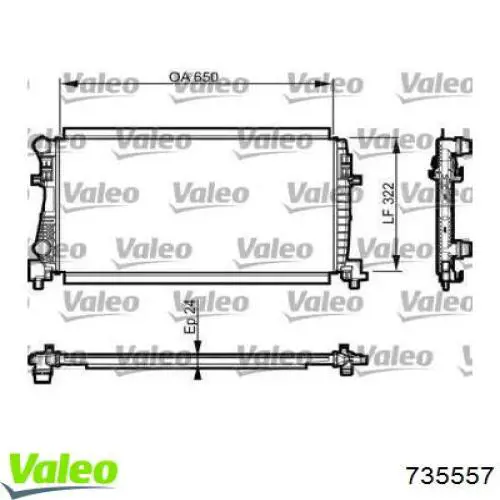 Купити 735557 VALEO Радіатор двигуна