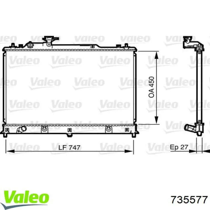 735577 VALEO Радіатор охолодження двигуна