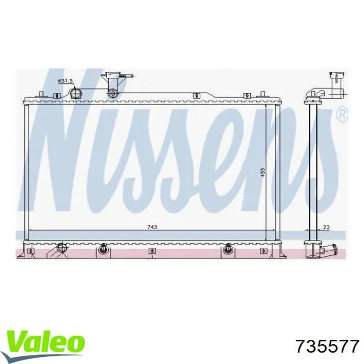 Радіатор основний VALEO 735577 ціна, від 129.88 USD