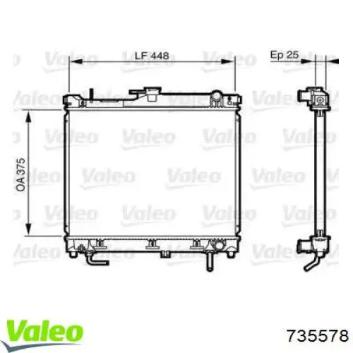 Купити 735578 VALEO Радіатор двигуна