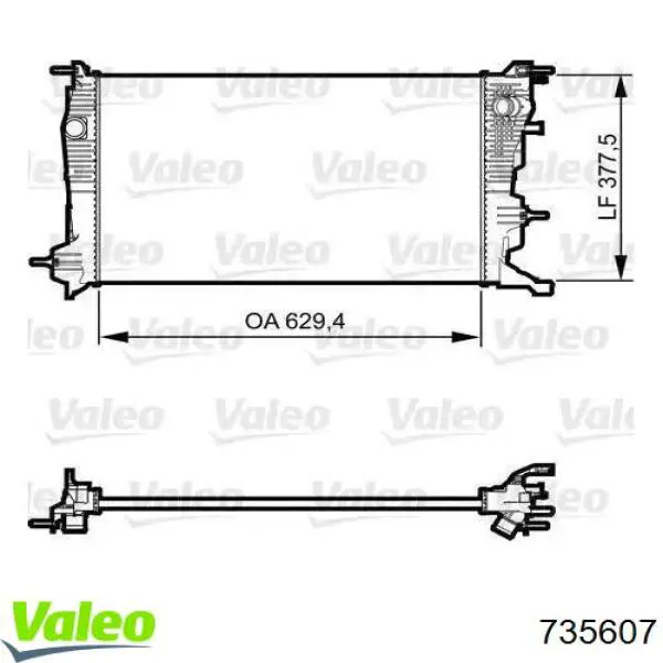 Купити 735607 VALEO Радіатор двигуна