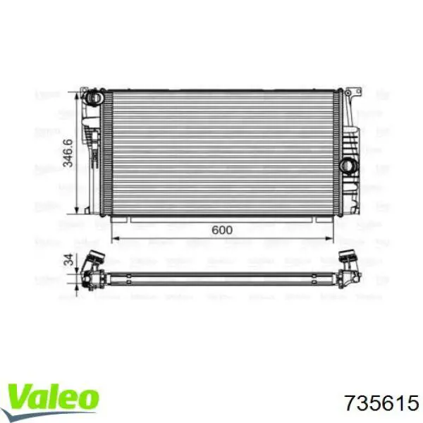 Купити 735615 VALEO Радіатор двигуна