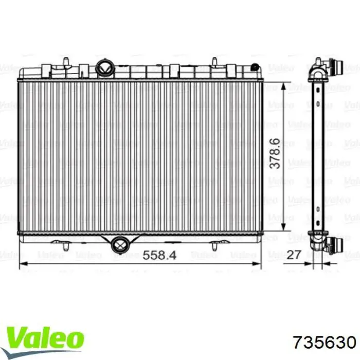 Купити 735630 VALEO Радіатор двигуна