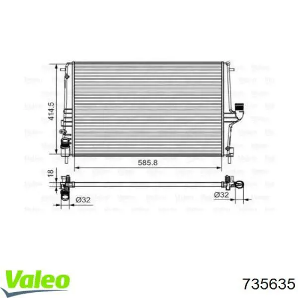 Купити 735635 VALEO Радіатор двигуна