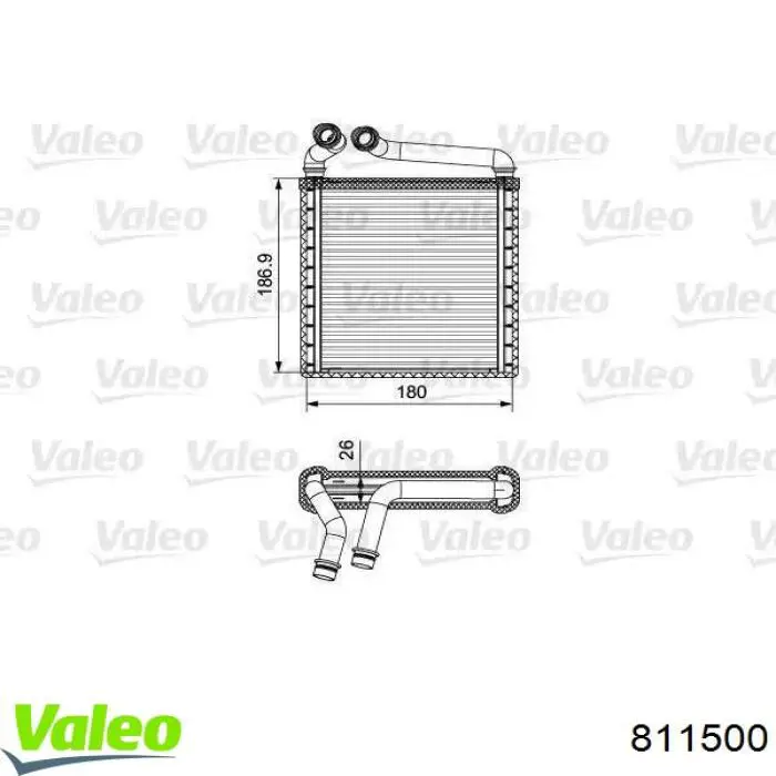 Радіатор пічки (обігрівача) VALEO 811500 ціна, від 27.87 USD