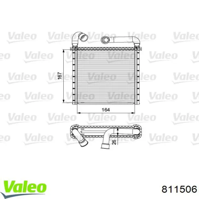 811506 VALEO Радіатор опалювача салону