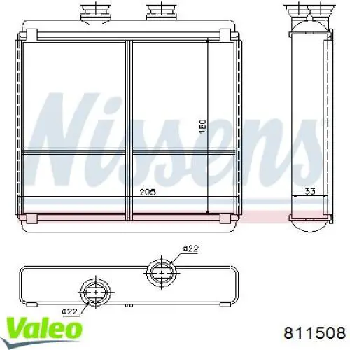 Радіатор пічки (обігрівача) 811508 VALEO