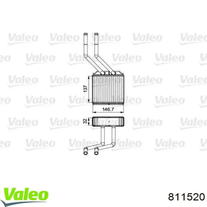 Купити 811520 VALEO Радіатор пічки (обігрівача), задній