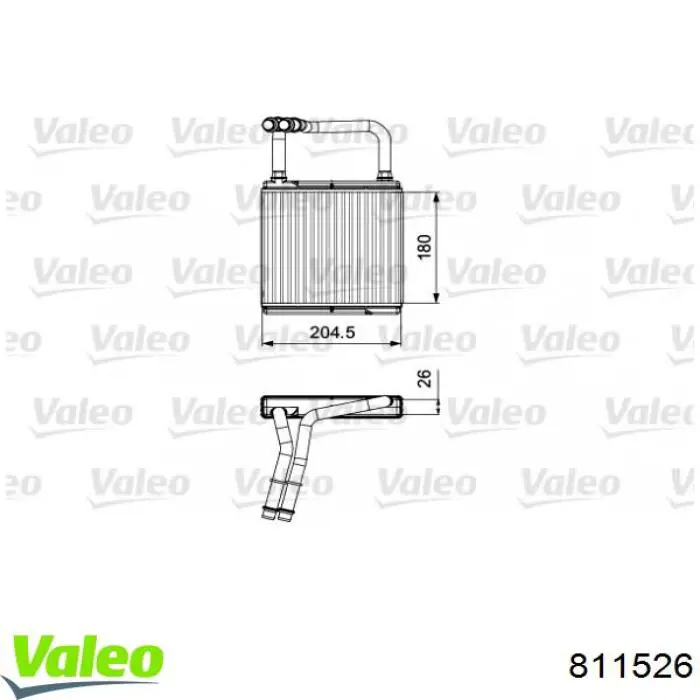 811526 VALEO Радіатор опалювача салону