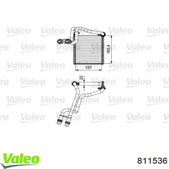 Радіатор пічки (обігрівача) 811536 VALEO