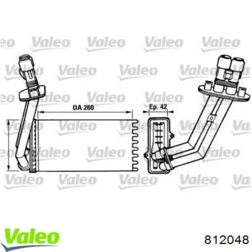 Радіатор пічки 812048 VALEO