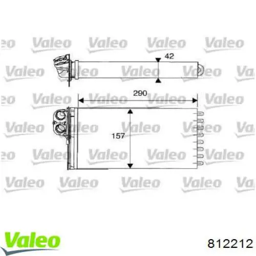 812212 VALEO Радіатор опалювача салону