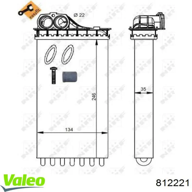 812221 VALEO Радіатор опалювача салону