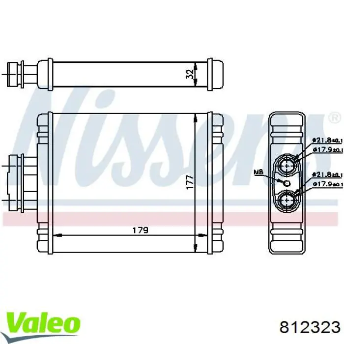 812323 VALEO Радіатор опалювача салону
