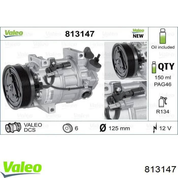 Насос кондиціонера VALEO 813647