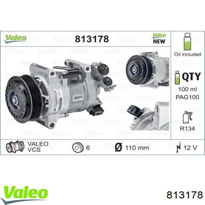 Насос кондиціонера VALEO 813178