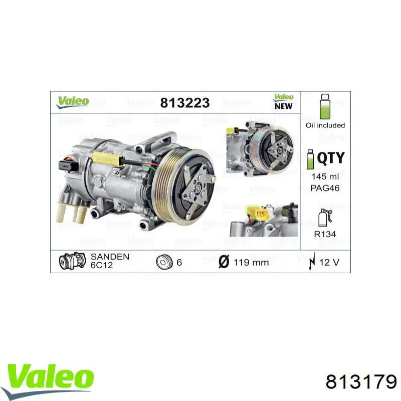 813179 VALEO Компресор холодоагенту