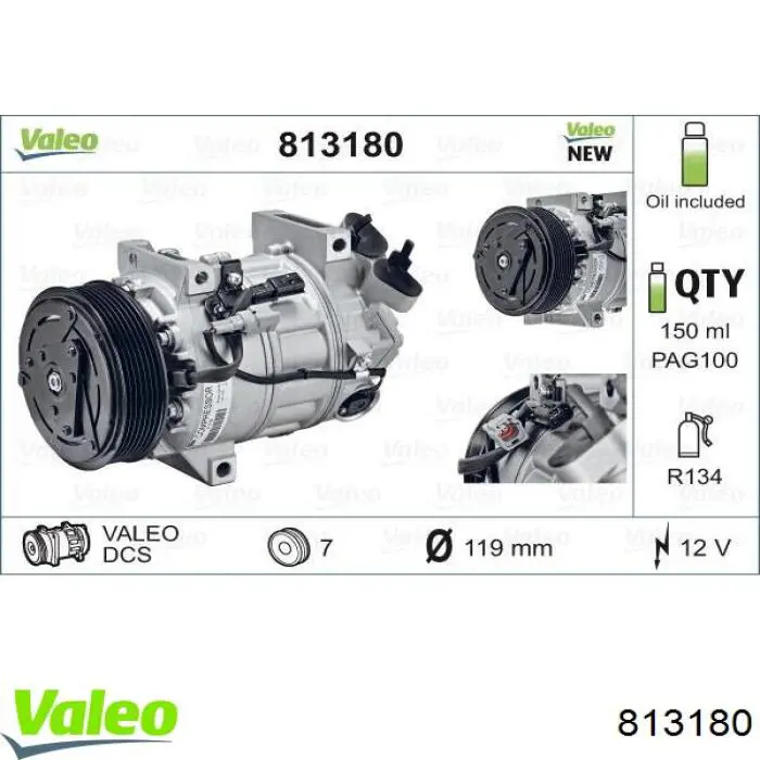 Компресор кондиціонера 813180 VALEO