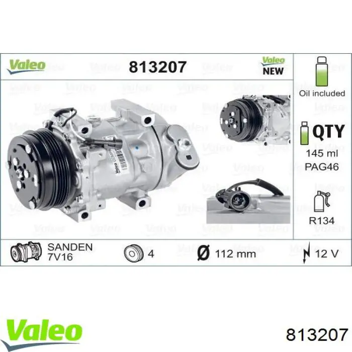 Компрессор кондиционера VALEO 813207