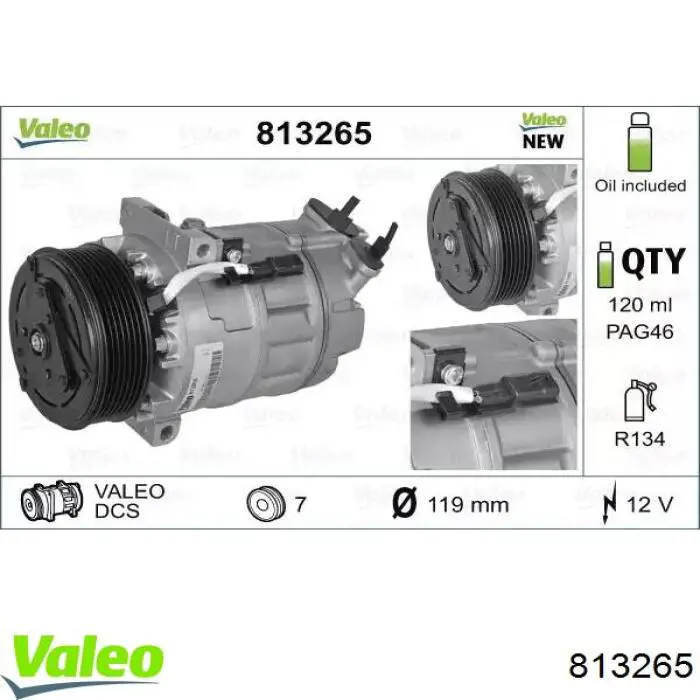 Купити 813265 VALEO Компресор кліматичної установки