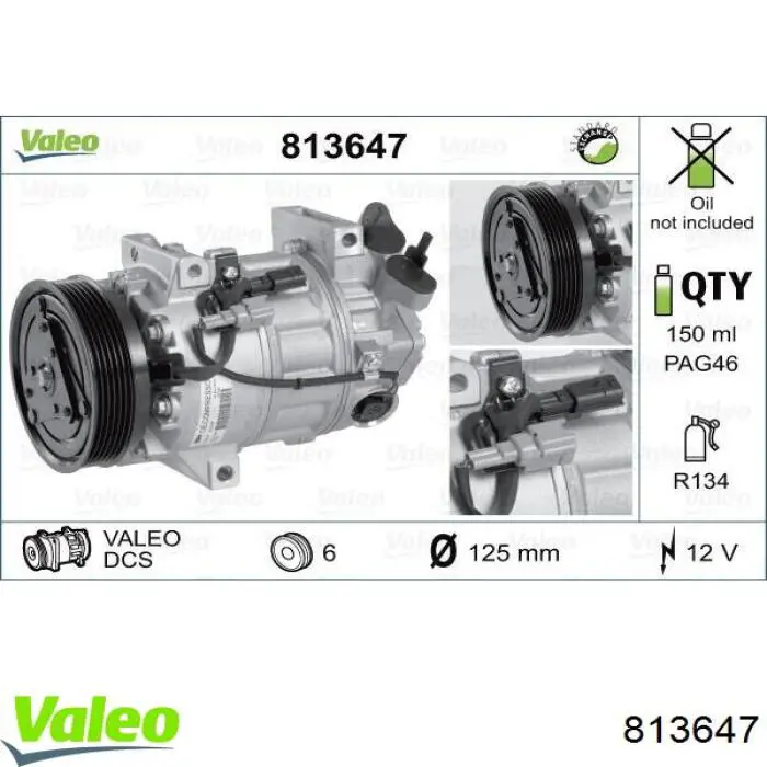 813647 VALEO Компресор холодоагенту