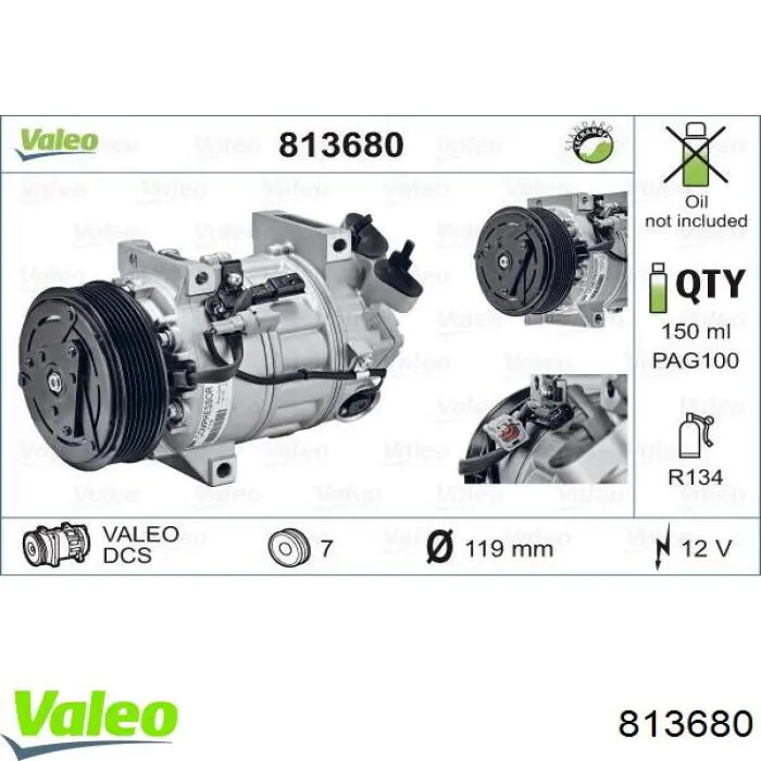 Компресор кондиціонера 813680 VALEO