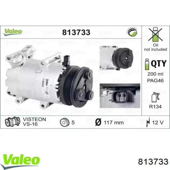 Купити 813733 VALEO Компресор кліматичної установки