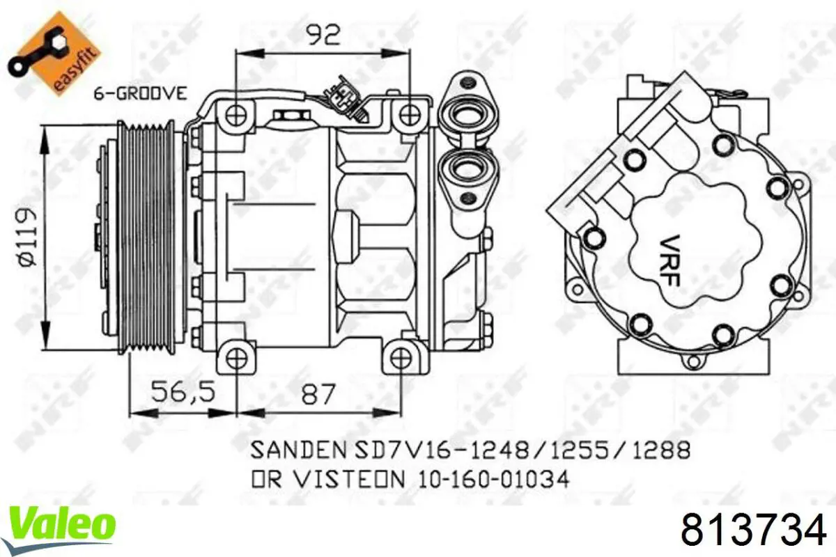 Купити 813734 VALEO Компресор кліматичної установки