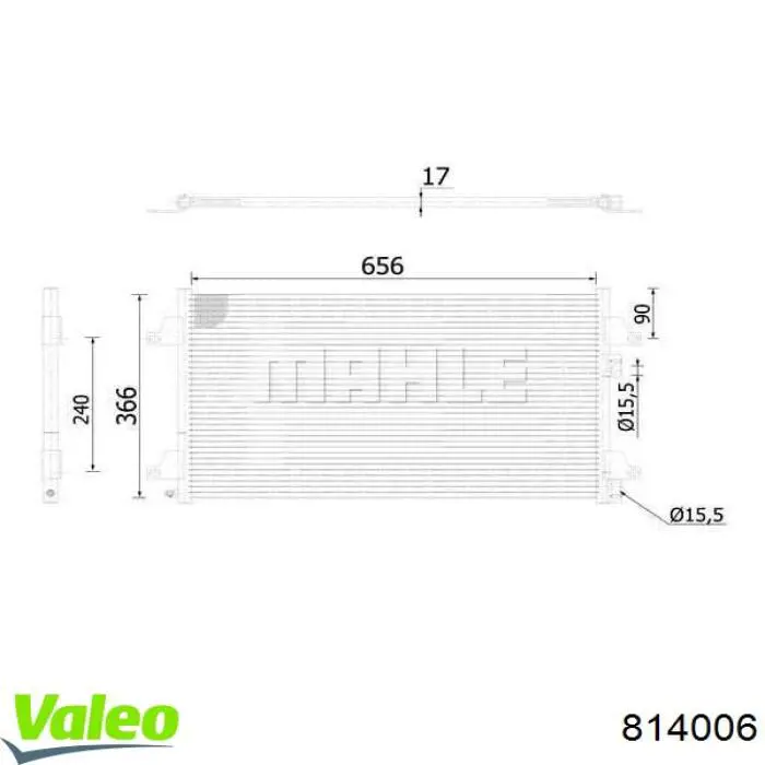 Конденсатор кондиціонера Renault (RVI) 8200332852C ціна, від 98.50 USD