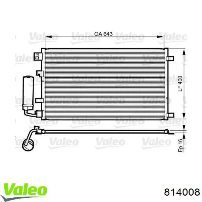 Радіатор кондиціонера 814008 VALEO