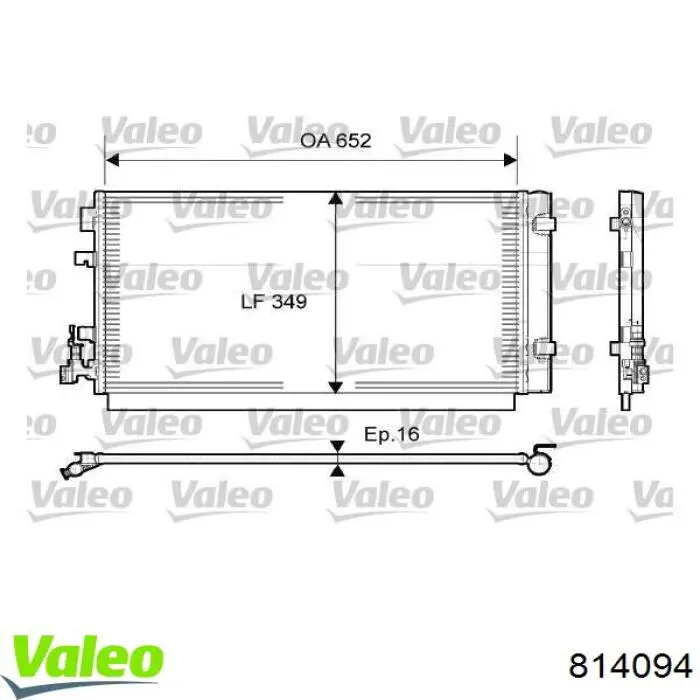 Радіатор кондиціонера 814094 VALEO
