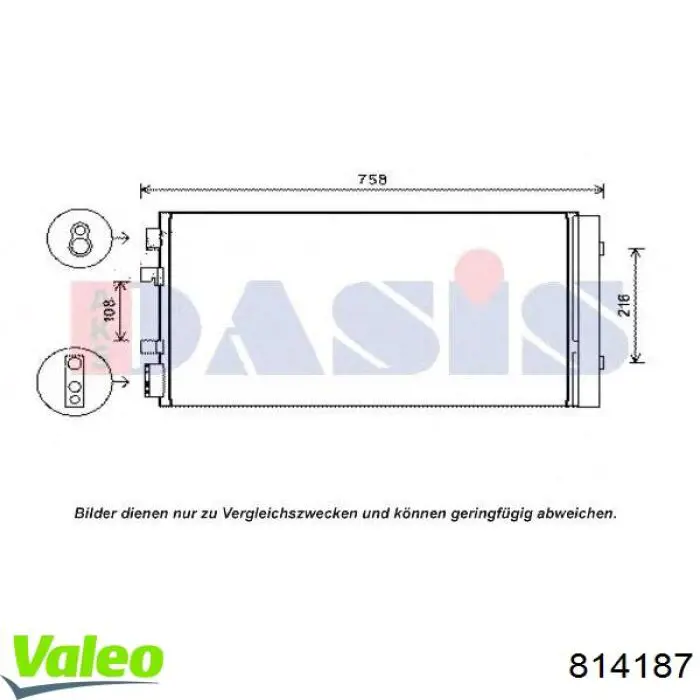 Конденсатор кондиціонера VALEO 814187 ціна, від 136.19 USD