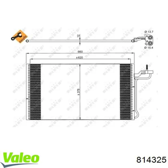 Конденсатор кондиціонера VALEO 814325 ціна, від 96.48 USD
