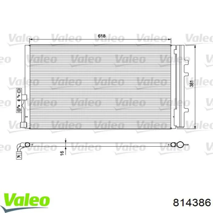 Радіатор кондиціонера 814386 VALEO