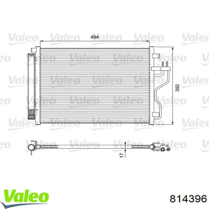 Радіатор кондиціонера 814396 VALEO