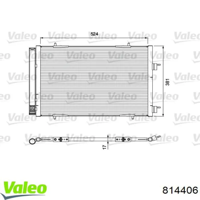 Радіатор кондиціонера 814406 VALEO