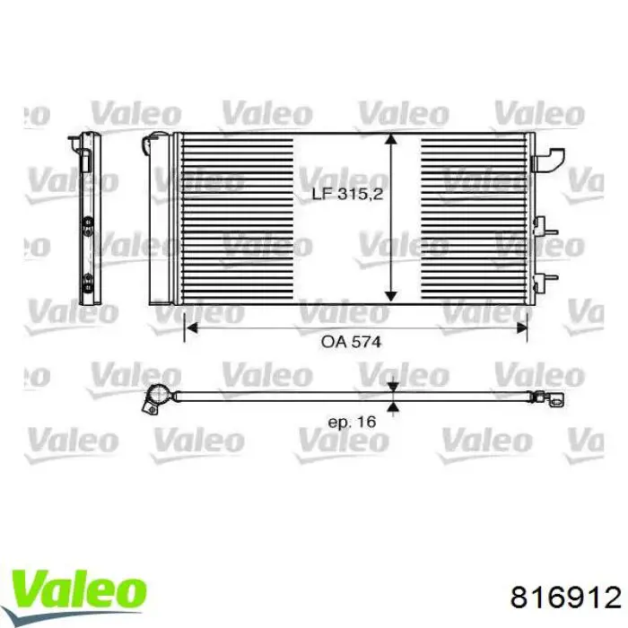 Конденсатор кондиціонера VALEO 816912 ціна, від 66.14 USD