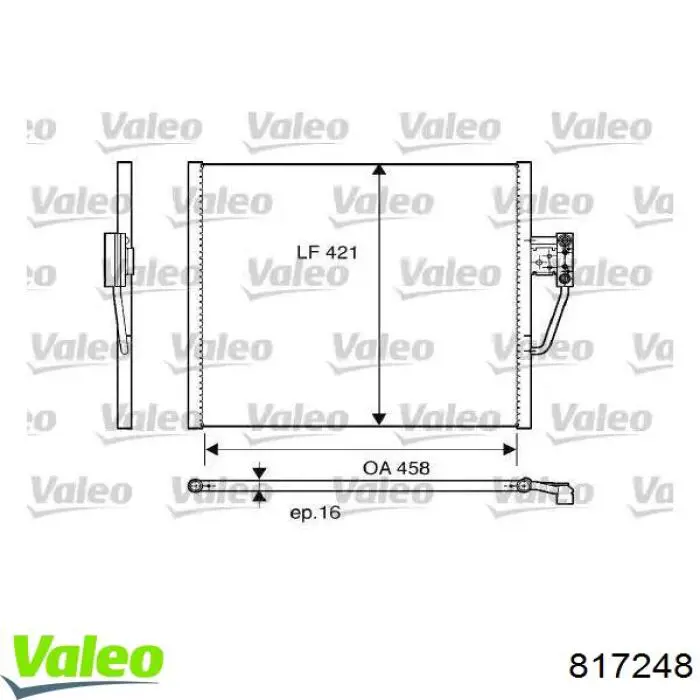 Конденсатор кондиціонера VALEO 817248 ціна, від 67.87 USD