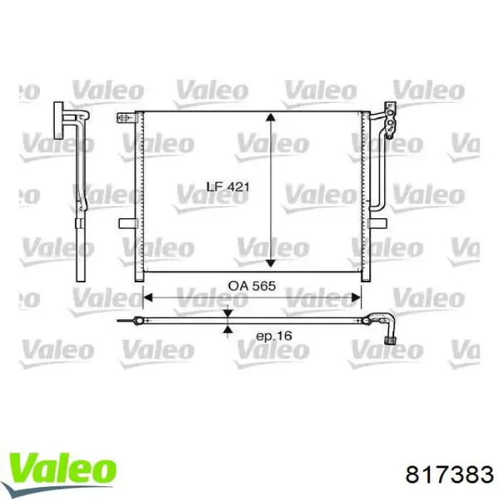 Конденсатор кондиціонера VALEO 817383 ціна, від 71.60 USD