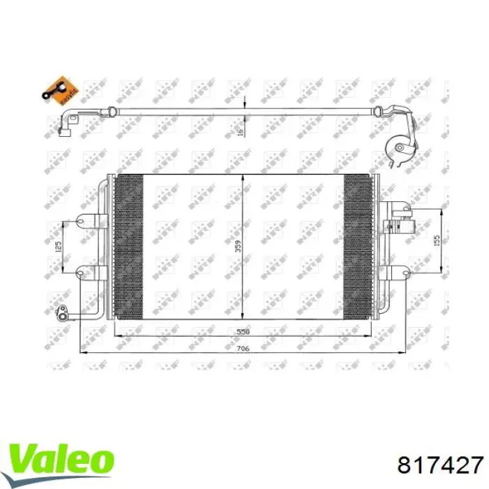 Конденсатор кондиціонера VALEO 817427 ціна, від 76.24 USD