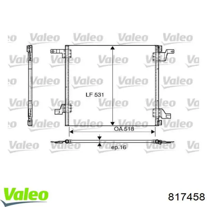 Конденсатор кондиціонера VALEO 817458 ціна, від 46.56 USD