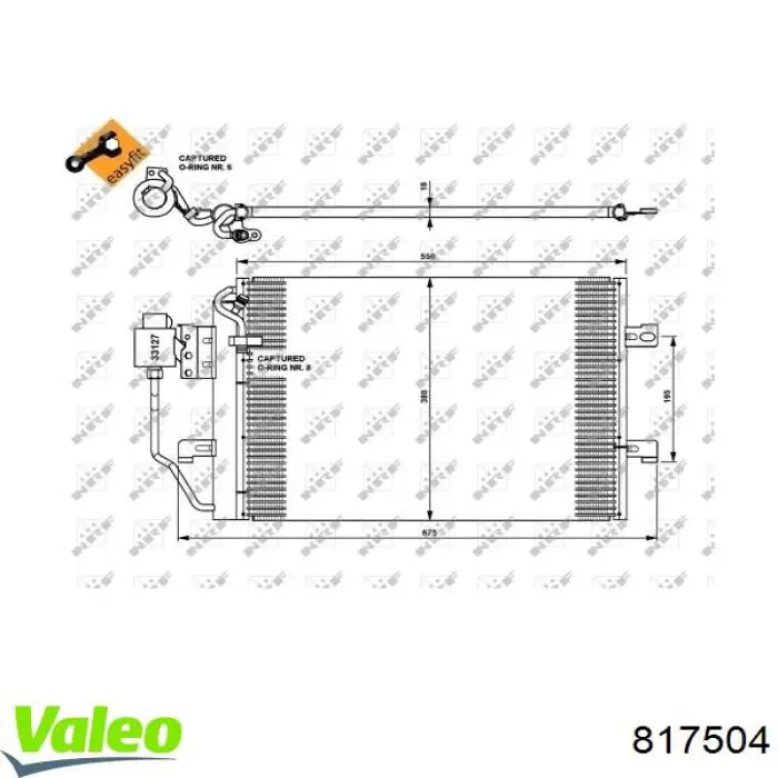 Радіатор кондиціонера 817504 VALEO