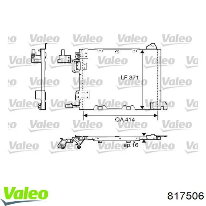 Радіатор кондиціонера 817506 VALEO