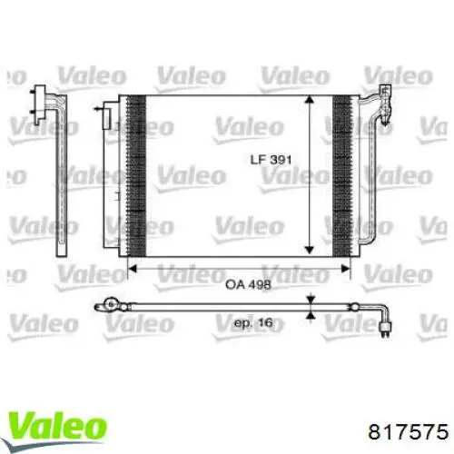 Конденсатор кондиціонера VALEO 817575 ціна, від 76.01 USD