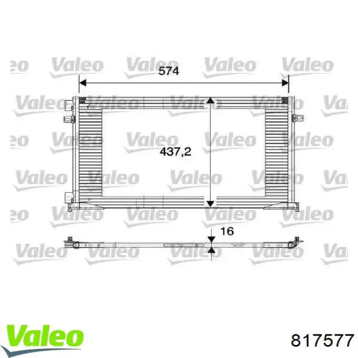Конденсатор кондиціонера VALEO 817577 ціна, від 108.07 USD