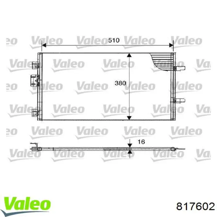 Радіатор кондиціонера 817602 VALEO